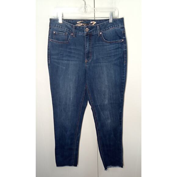 Seven Jeans Womens 10 Blue Dark Wash Weekend Slim Fit - Picture 1 of 9